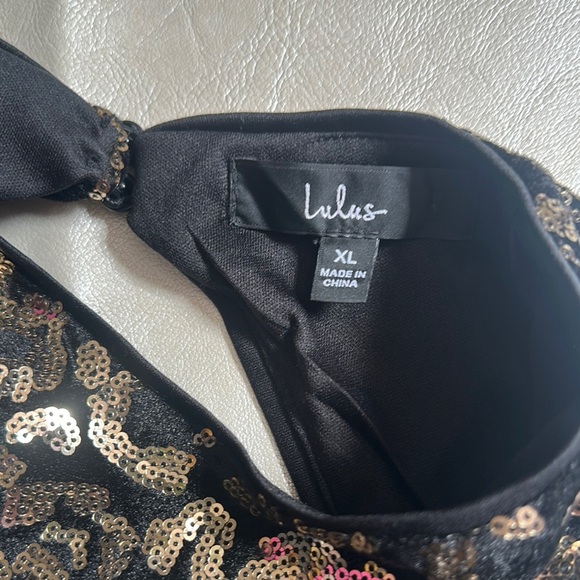 Lulu's Black and Silver Sequin Maxi Gown - Picture 8 of 9